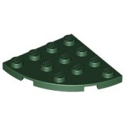 Plate, Round Corner 4 x 4 - Dark Green