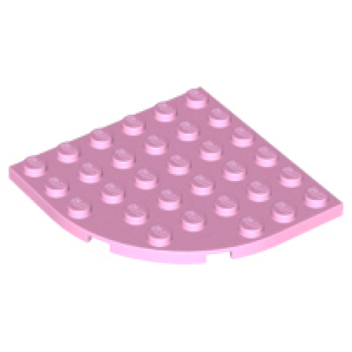 Деталь LEGO 6003 Plate, Round Corner 6 x 6 - Bright Pink