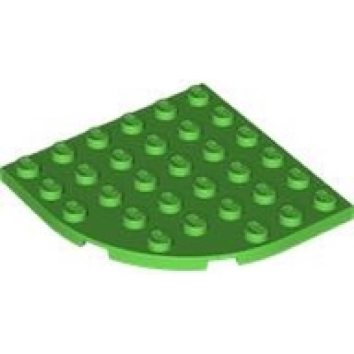 Деталь LEGO 6003 Plate, Round Corner 6 x 6 - Bright Green