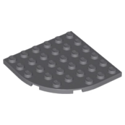 Plate, Round Corner 6 x 6 - Dark Bluish Gray