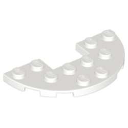 Plate, Round Half 3 x 6 with 1 x 2 Cutout - White