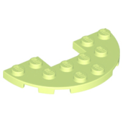 Plate, Round Half 3 x 6 with 1 x 2 Cutout - Yellowish Green