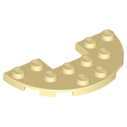 Plate, Round Half 3 x 6 with 1 x 2 Cutout - Tan