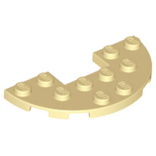 Деталь LEGO 18646 Plate, Round Half 3 x 6 with 1 x 2 Cutout - Tan