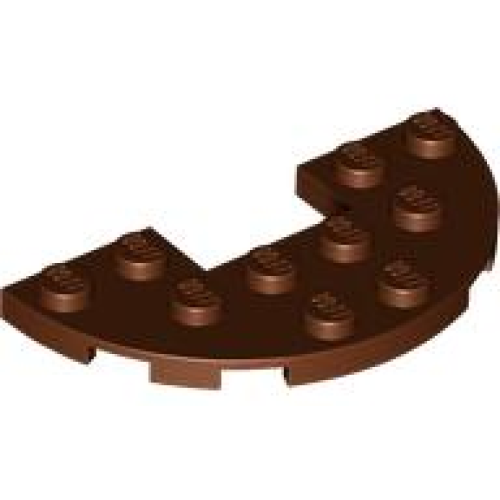 Деталь LEGO 18646 Plate, Round Half 3 x 6 with 1 x 2 Cutout - Reddish Brown