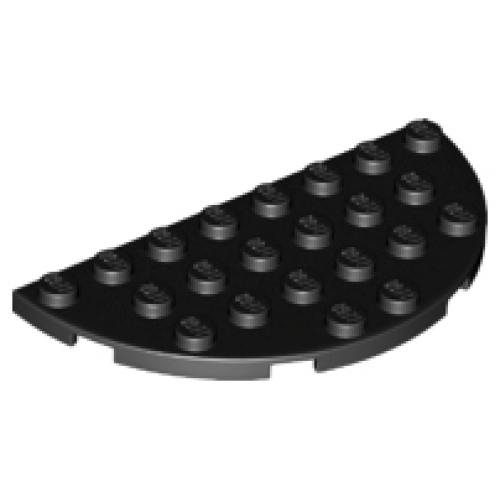 Деталь LEGO 22888 Plate, Round Half 4 x 8 - Black