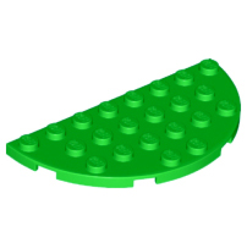 Деталь LEGO 22888 Plate, Round Half 4 x 8 - Bright Green