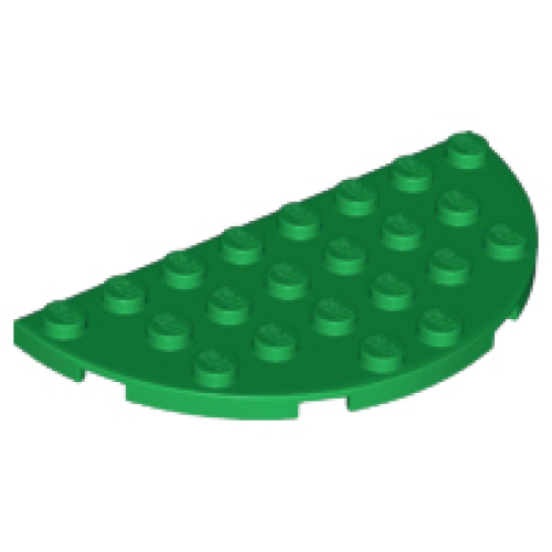 Деталь LEGO 22888 Plate, Round Half 4 x 8 - Green