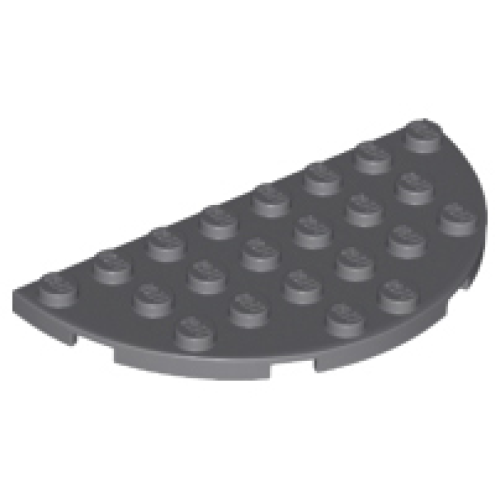 Деталь LEGO 22888 Plate, Round Half 4 x 8 - Dark Bluish Gray