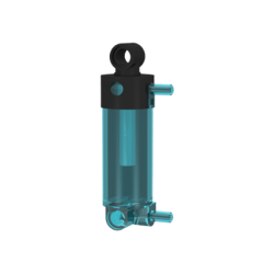 Pneumatic Cylinder with 2 Inlets and Rounded End Medium (48mm) - Trans-Light Blue Pneumatic Cylinder with 2 Inlets and Rounded End Medium (48mm) - Trans-Light Blue