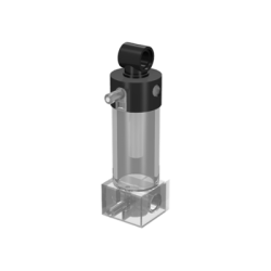 Pneumatic Cylinder with 2 Inlets Medium (48mm) with Black Top - Trans-Clear Pneumatic Cylinder with 2 Inlets Medium (48mm) with Black Top - Trans-Clear