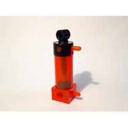 Pneumatic Cylinder with 2 Inlets Medium (48mm) with Black Top - Trans-Neon Orange Pneumatic Cylinder with 2 Inlets Medium (48mm) with Black Top - Trans-Neon Orange