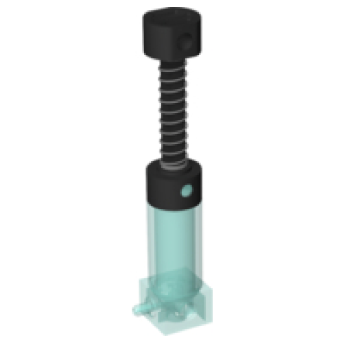 Деталь LEGO 2797c02 Pneumatic Pump Second Version with Black Top - Trans-Light Blue