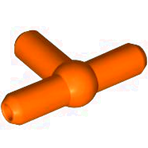 Деталь LEGO 4697b Pneumatic T Piece Second Version (T Bar with Ball in Center) - Reddish Orange