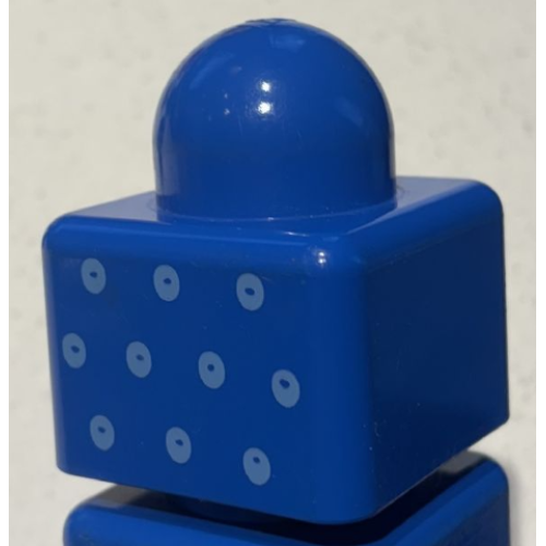 Деталь LEGO 31000pb20 Primo Brick 1 x 1 with 10 Small Dots Pattern on Opposite Sides - Blue