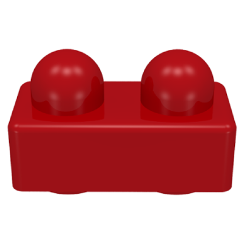 Деталь LEGO 31001 Primo Brick 1 x 2 - Red