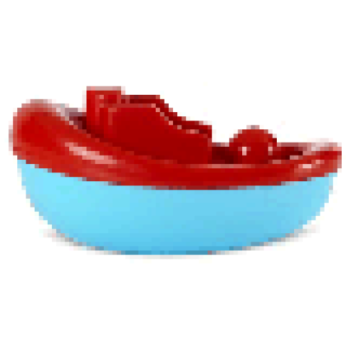 Деталь LEGO 71370c01 Primo Vehicle Boat Bathtime with Red Top - Sky Blue