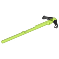 Projectile Arrow, Bar 8L with Molded Flexible Rubber Black Grappling Hooks Pattern (Spring Shooter Harpoon) - Trans-Bright Green