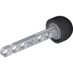 Projectile Arrow, Liftarm Shaft with Solid Black Rubber End - Light Bluish Gray