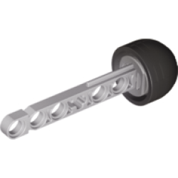 Projectile Arrow, Liftarm Shaft with Solid Black Rubber End - Light Gray