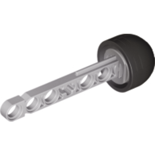 Деталь LEGO 32133ac01 Projectile Arrow, Liftarm Shaft with Solid Black Rubber End - Light Gray