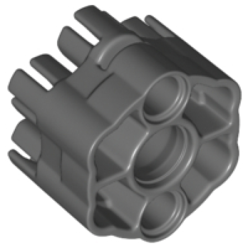 Деталь LEGO 18588 Projectile Launcher Part, Rapid Shooter Six Barrel - Angled Barrels - Dark Bluish Gray