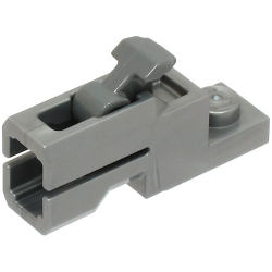 Projectile Launcher, 1 x 2 Mini Blaster / Tile Shooter with Dark Bluish Gray Trigger (69754 / 69755) - Flat Silver