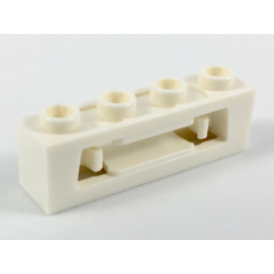 Projectile Launcher, 1 x 4 with Inside Clips (Disk Shooter) - White