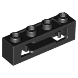 Projectile Launcher, 1 x 4 with Inside Clips (Disk Shooter) - Black