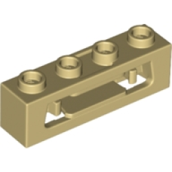 Projectile Launcher, 1 x 4 with Inside Clips (Disk Shooter) - Tan
