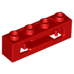 Projectile Launcher, 1 x 4 with Inside Clips (Disk Shooter) - Red