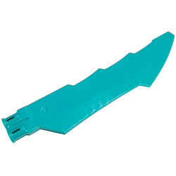 Propeller 1 Blade 14L with 2 Axle Holes and Jagged Edges (Sword Blade) - Dark Turquoise