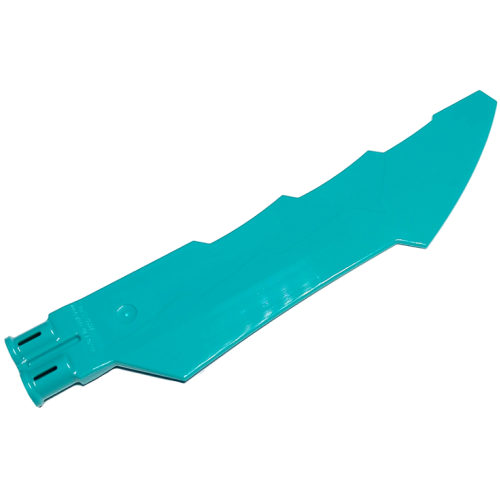 Деталь LEGO 79895 Propeller 1 Blade 14L with 2 Axle Holes and Jagged Edges (Sword Blade) - Dark Turquoise