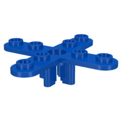 Propeller 4 Blade 5 Diameter with Rounded Ends and Open Hub - Blue Propeller 4 Blade 5 Diameter with Rounded Ends and Open Hub - Blue