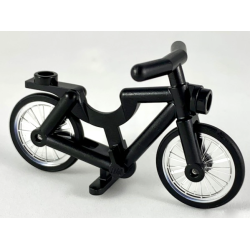 Bicycle with Handlebars with Trans-Clear Wheels with Molded Black Hard Rubber Tires (4719 / 92851pb01) - Black