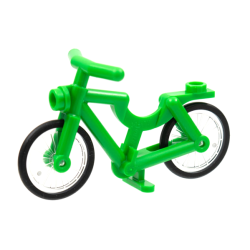 Bicycle with Handlebars with Trans-Clear Wheels with Molded Black Hard Rubber Tires (4719 / 92851pb01) - Bright Green