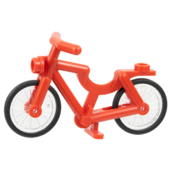 Bicycle with Handlebars with Trans-Clear Wheels with Molded Black Hard Rubber Tires (4719 / 92851pb01) - Red