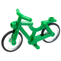 Bicycle with Handlebars with Trans-Clear Wheels with Molded Black Hard Rubber Tires (4719 / 92851pb01) - Green