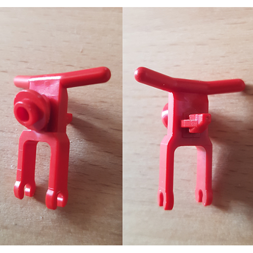 Деталь LEGO x81sub1 Motorcycle Town Body Front Fork / Handle Bars - Red