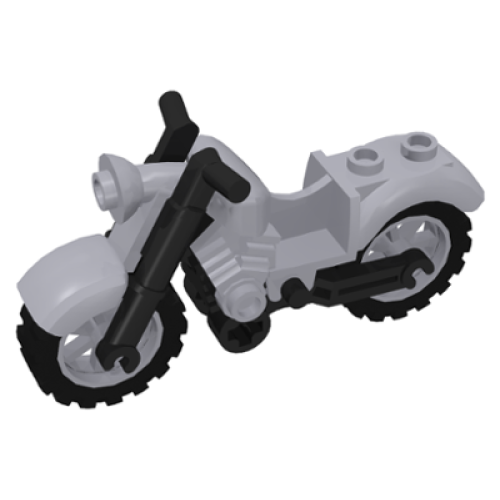 Деталь LEGO 85983c01 Motorcycle Vintage with Black Chassis and Light Bluish Gray Wheels - Light Bluish Gray