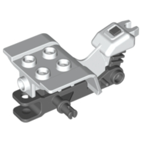 Деталь LEGO 30187c00b Tricycle Body Top with Dark Bluish Gray Chassis (30187 / 30188) - White