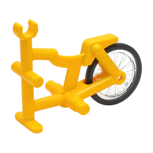 Деталь LEGO 50015c01 Tricycle Frame with Trans-Clear Bicycle Wheel with Molded Black Hard Rubber Tire (50015 / 92851pb01) - Bright Light Orange