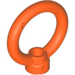 Ring 3 x 3 with Stud Holder - Reddish Orange Ring 3 x 3 with Stud Holder - Reddish Orange