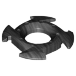 Ring 4 x 4 with 2 x 2 Hole and 4 Arrow Ends (Ninjago Spinner Crown) - Pearl Dark Gray Ring 4 x 4 with 2 x 2 Hole and 4 Arrow Ends (Ninjago Spinner Crown) - Pearl Dark Gray