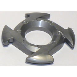 Ring 4 x 4 with 2 x 2 Hole and 4 Arrow Ends (Ninjago Spinner Crown) - Flat Silver Ring 4 x 4 with 2 x 2 Hole and 4 Arrow Ends (Ninjago Spinner Crown) - Flat Silver