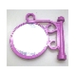 Road Sign Round on Pole with Ornate Top Attachment with Mirror Pattern (Sticker) - Sets 5805 / 5837 / 5862 - Dark Pink