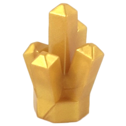 Деталь LEGO 52 Rock 1 x 1 Crystal 5 Point - Pearl Gold