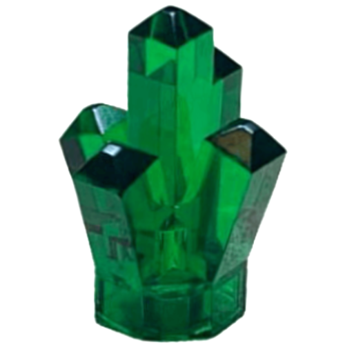 Деталь LEGO 52 Rock 1 x 1 Crystal 5 Point - Trans-Green