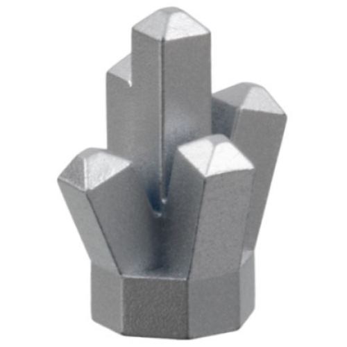 Деталь LEGO 52 Rock 1 x 1 Crystal 5 Point - Metallic Silver