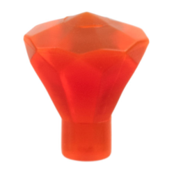 Rock 1 x 1 Jewel 24 Facet - Trans-Neon Orange